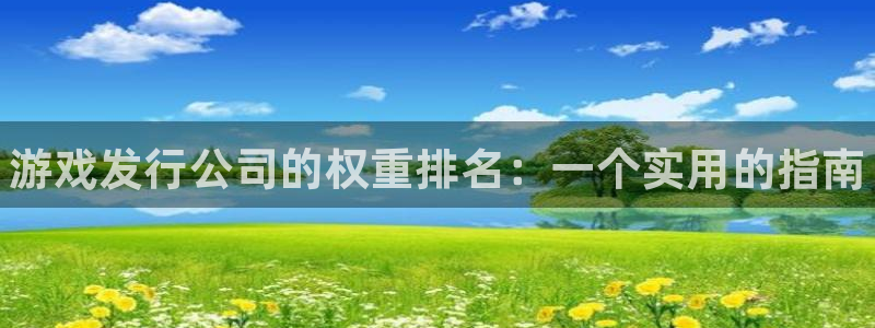 新城平台在线登陆：游戏发行公司的权重排名：一个实用的指南